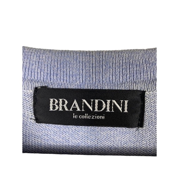 Brandini Knit Polo Shirt Medium Mens Light Blue Yachting Academia Sailing Style - Picture 4 of 5